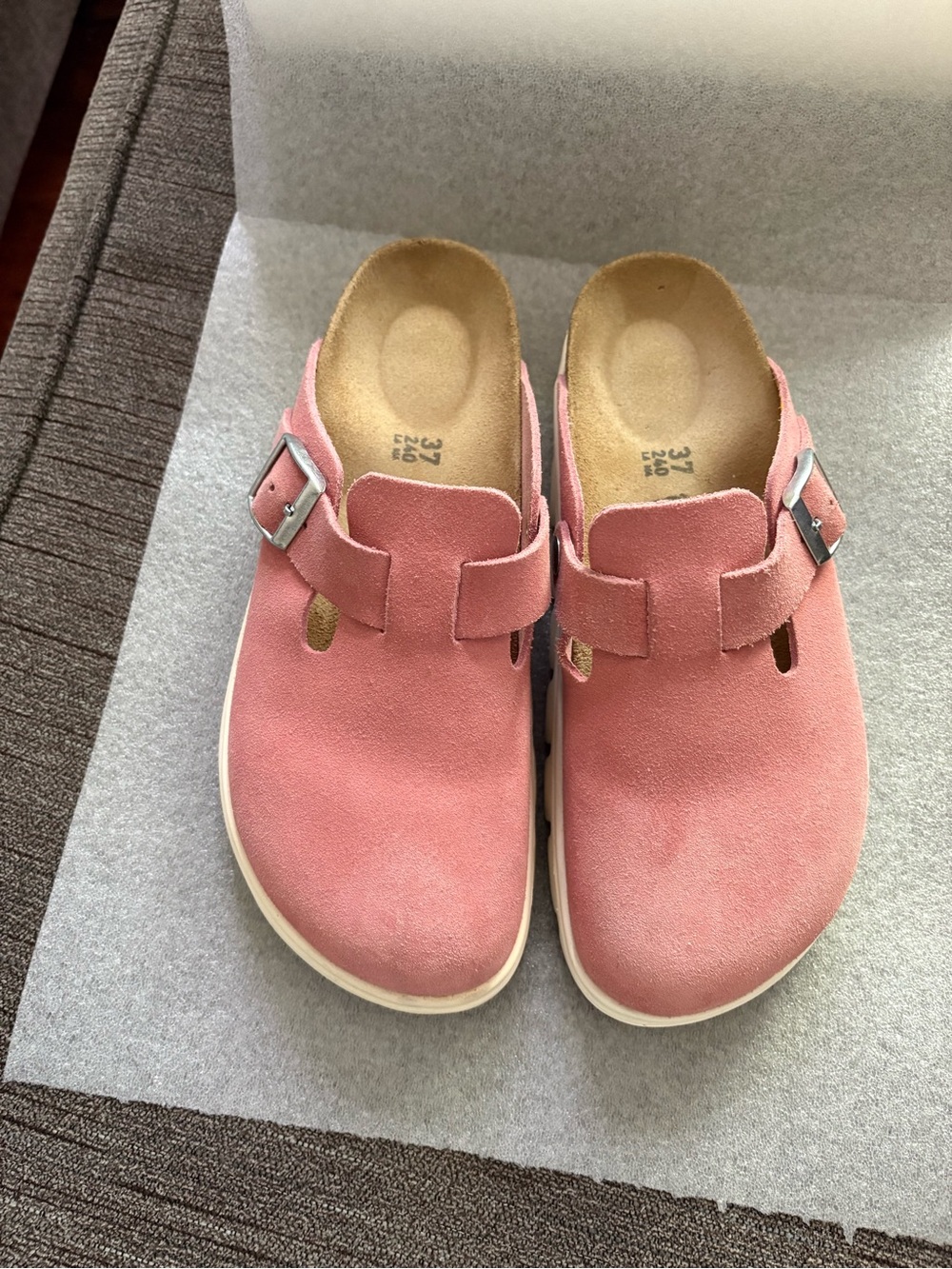Birkenstock Boston Chunky Pink Suede Clog